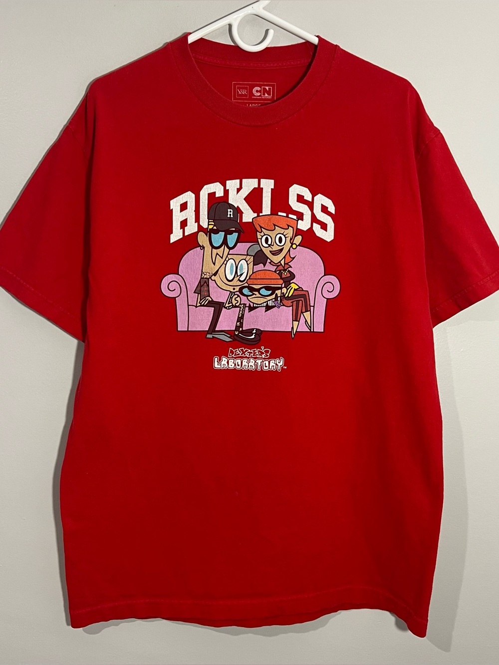Young & Reckless Dexters Laboratory Red Short Sleeve T-Shirt Mens Large